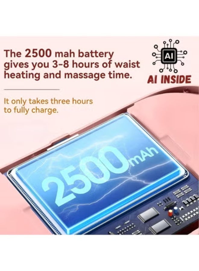 2-in-1 Period Cramp Relief Massager & Heating Pad - Portable Menstrual Relief Belt - 3-Speed Temperature & Massage Modes - Targeted Soothing for Back Pain & Belly Cramps - Cordless & Rechargeable - Image 4