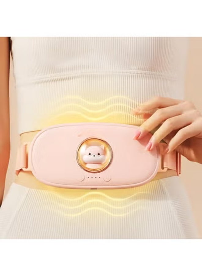 2-in-1 Period Cramp Relief Massager & Heating Pad - Portable Menstrual Relief Belt - 3-Speed Temperature & Massage Modes - Targeted Soothing for Back Pain & Belly Cramps - Cordless & Rechargeable - Image 1