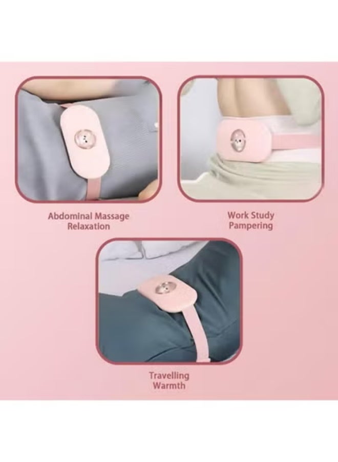 2-in-1 Period Cramp Relief Massager & Heating Pad - Portable Menstrual Relief Belt - 3-Speed Temperature & Massage Modes - Targeted Soothing for Back Pain & Belly Cramps - Cordless & Rechargeable - Image 3