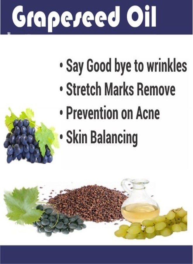 Crysalis Grape Seed (Vitis Vinifera) |100% Pure & Natural Undiluted Carrier Oil Organic Standard/Cold Pressed Oil For Glowing Skin, Healthy Hair, Nourished Face, Rich In Omega 3 - 100ML With Dropper - Image 5