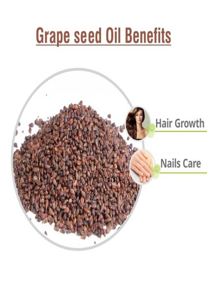 Crysalis Grape Seed (Vitis Vinifera) |100% Pure & Natural Undiluted Carrier Oil Organic Standard/Cold Pressed Oil For Glowing Skin, Healthy Hair, Nourished Face, Rich In Omega 3 - 100ML With Dropper - Image 3