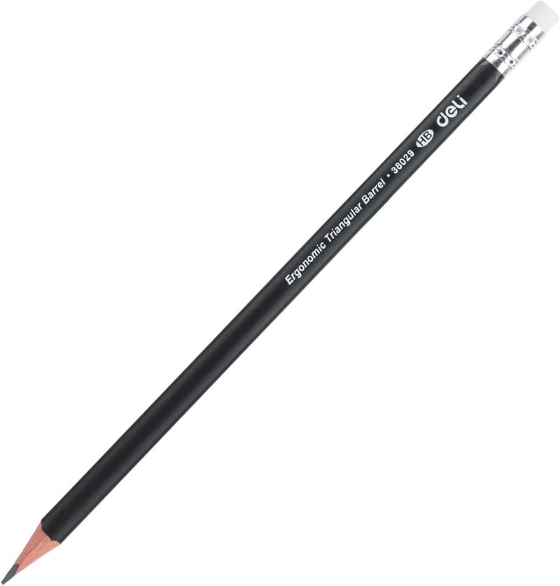 Deli Hb Graphite Pencil 12-Pieces, Black - Image 5