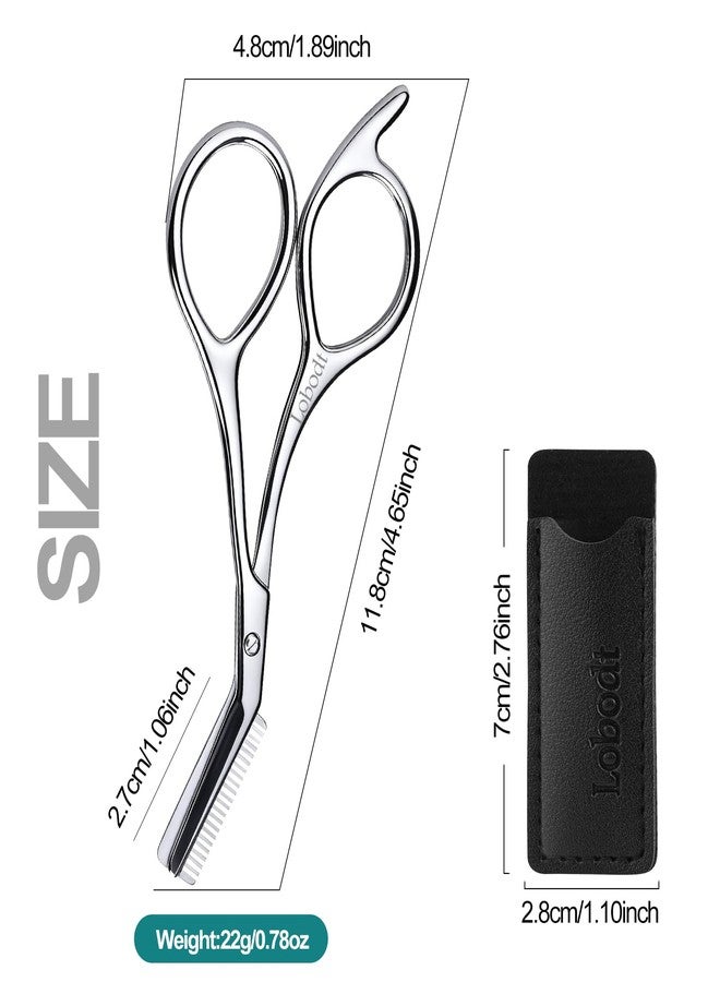 Lobodt Eyebrow shears with combs, Eyebrow scissors,4.65-inch small eyelash trimming scissors, Suitable for both women and men，Precise eyebrow trimmers, easily create delicate eyebrow shapes, with PU Case - Image 2