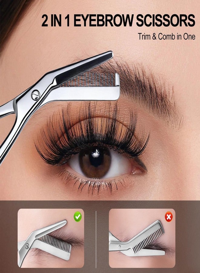Lobodt Eyebrow shears with combs, Eyebrow scissors,4.65-inch small eyelash trimming scissors, Suitable for both women and men，Precise eyebrow trimmers, easily create delicate eyebrow shapes, with PU Case - Image 4