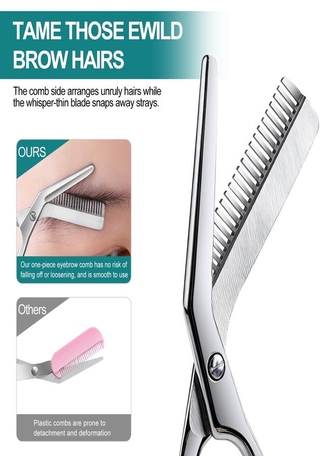 Lobodt Eyebrow shears with combs, Eyebrow scissors,4.65-inch small eyelash trimming scissors, Suitable for both women and men，Precise eyebrow trimmers, easily create delicate eyebrow shapes, with PU Case - Image 3