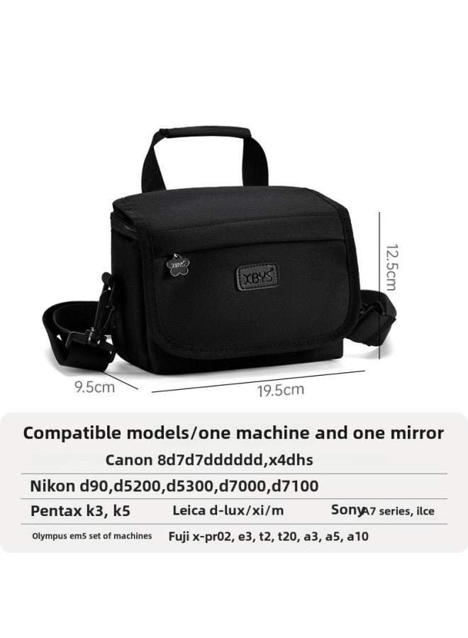 SLR Camera Bag Shoulder Bag Casual Bag Crossbody Canon Photography Bag Micro Single Bag Portable Storage Bag Fuji Bag-Color:Black  - Image 1