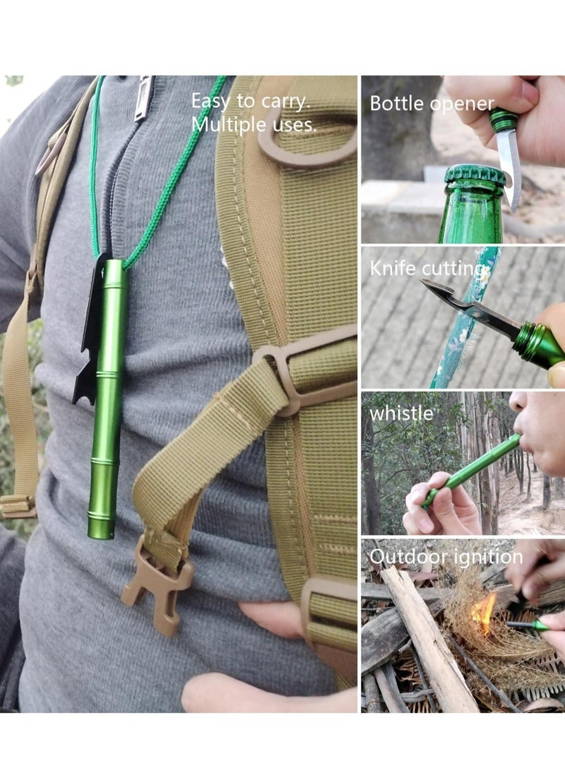 3-in-1 Fire Starter Survival Tool with Whistle, Multi Tool for Camping Hiking Survival, Flint fire Stick Knife Whistle Tool Set, Magnesium Rod Fire Starter, Climbing Gear, Gift for Man and Dad - Image 2