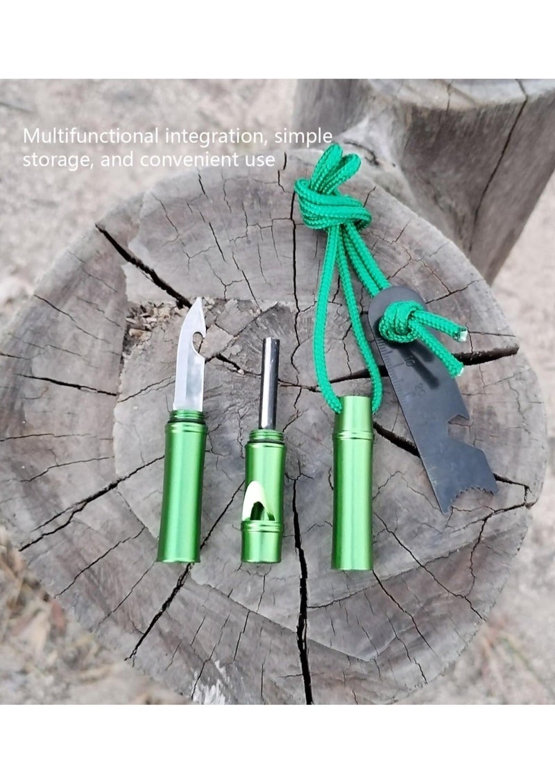3-in-1 Fire Starter Survival Tool with Whistle, Multi Tool for Camping Hiking Survival, Flint fire Stick Knife Whistle Tool Set, Magnesium Rod Fire Starter, Climbing Gear, Gift for Man and Dad - Image 3