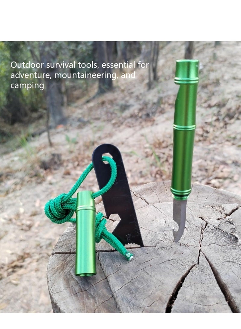 3-in-1 Fire Starter Survival Tool with Whistle, Multi Tool for Camping Hiking Survival, Flint fire Stick Knife Whistle Tool Set, Magnesium Rod Fire Starter, Climbing Gear, Gift for Man and Dad - Image 5