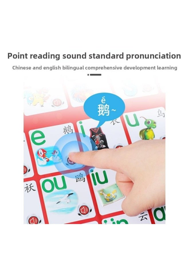 null - Pinyin Audio Wall Chart Children's Letters First Grade Numbers 1 To 100 Understanding Letters Vowel Table Wall Stickers-Color:4 Pictures [pinyin + Chinese Characters + Strokes + Learning Mathematics]-Specifications:Durable [rechargeable Model] - Image 1