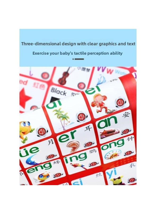 null - Pinyin Audio Wall Chart Children's Letters First Grade Numbers 1 To 100 Understanding Letters Vowel Table Wall Stickers-Color:4 Pictures [pinyin + Chinese Characters + Strokes + Learning Mathematics]-Specifications:Durable [rechargeable Model] - Image 1