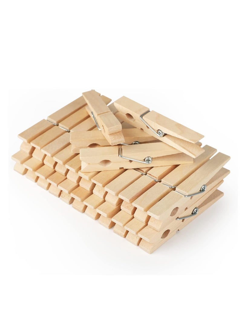 Wooden Clothes Pins, Natural Wood, 50 Pack, 3.5 Inch - Image 1
