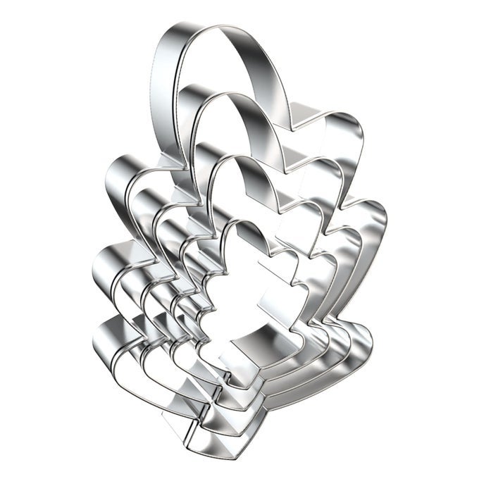 OAK LEAF COOKIE CUTTER SET 5 INCH 4 INCH 3 INCH 2 INCH 4 PIECE FALL LEAVES COOKIE CUTTERS SHAPES MOLDS STAINLESS STEEL