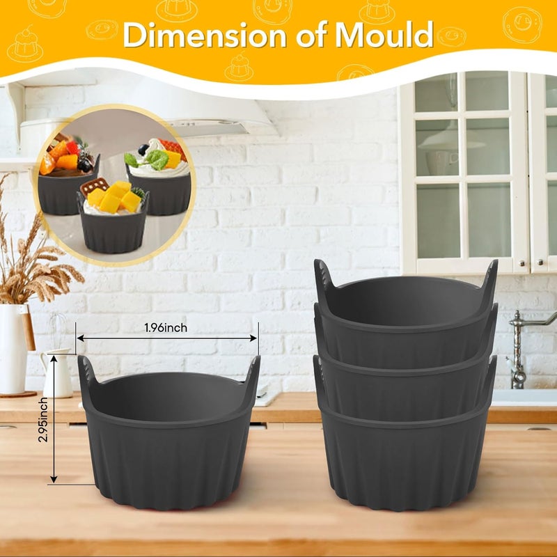 Magedon 4 Pcs Air Fryer Egg Poacher, Ramekins for Air Fryer. Microwave Egg Poacher, Food Grade Poached Egg Moulds. Ramekins Baking Cups for Souffle Dishes Muffin Cupcakes Custard and Pudding - Image 2