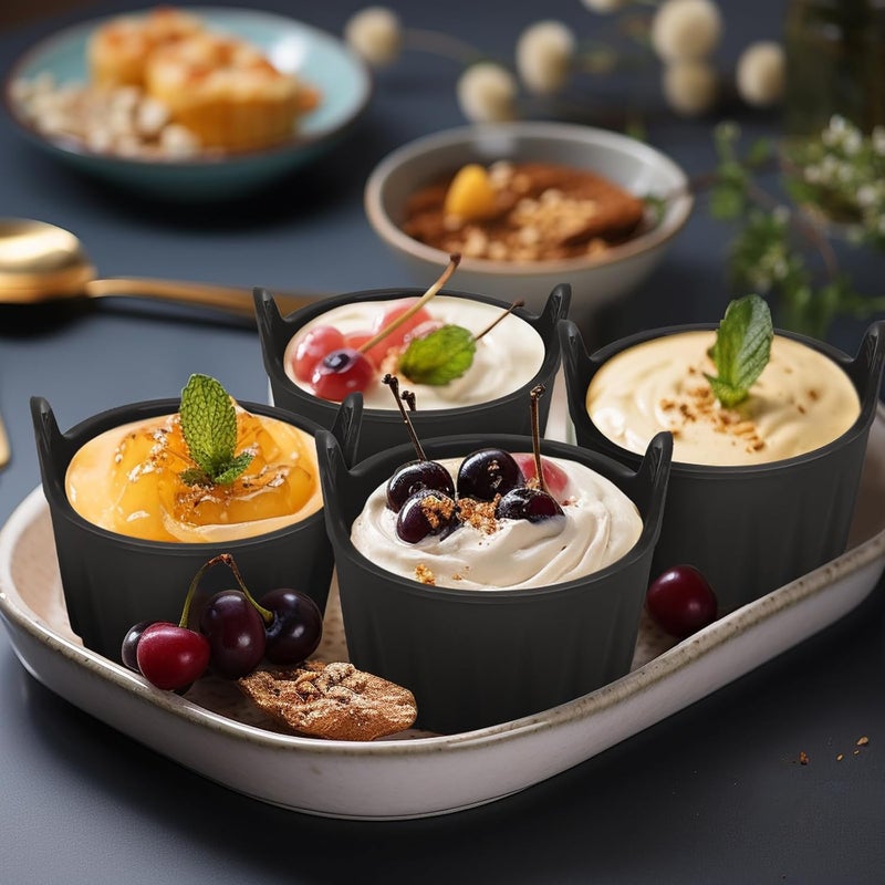 Magedon 4 Pcs Air Fryer Egg Poacher, Ramekins for Air Fryer. Microwave Egg Poacher, Food Grade Poached Egg Moulds. Ramekins Baking Cups for Souffle Dishes Muffin Cupcakes Custard and Pudding - Image 5