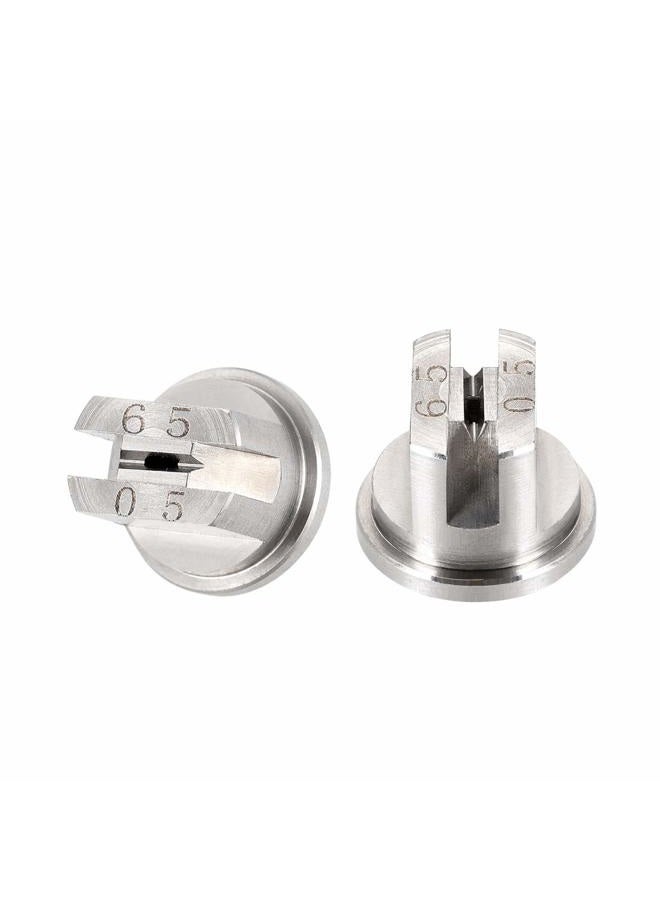 uxcell Flat Fan Spray Tip, 65 Degree Stainless Steel Nozzle, 2 Pcs (1.4mm Orifice Diameter) - Image 1