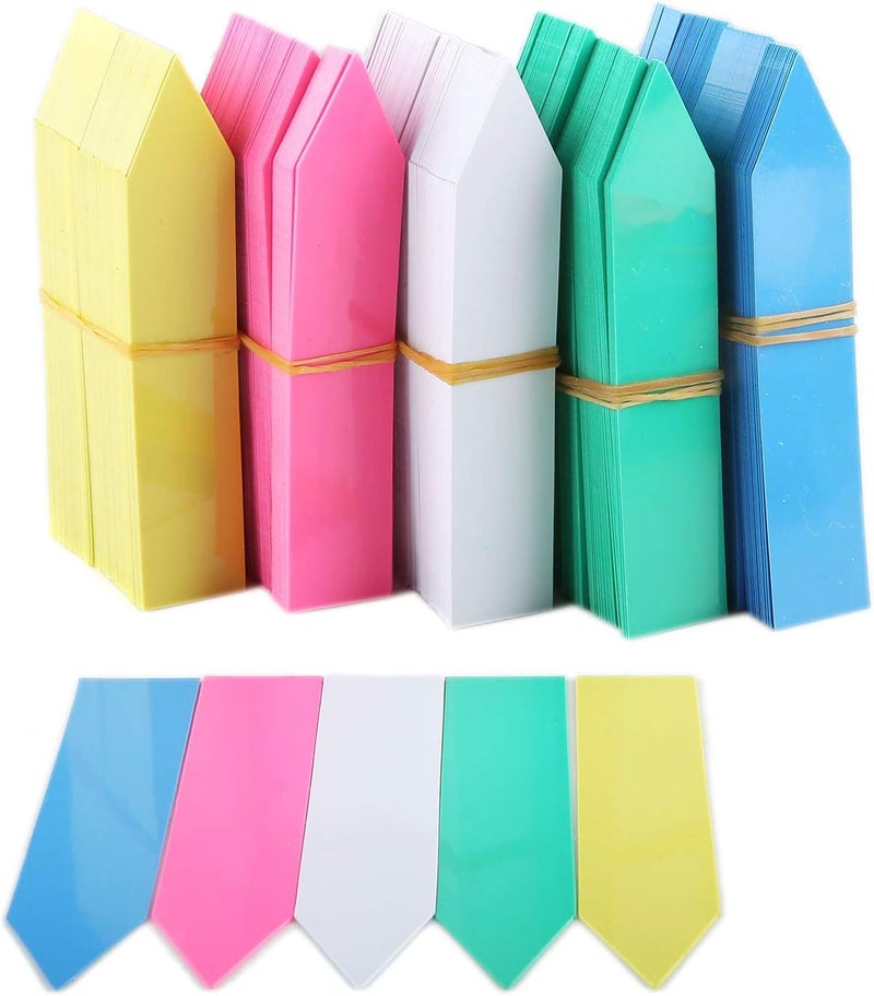 Mihey 1000 Pcs 4 Inch Plastic Garden Plant Tags Nursery Garden Labels Markers Plant Stakes Waterproof Pot Labels, 5 Colors - Image 4