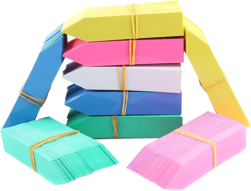 Mihey 1000 Pcs 4 Inch Plastic Garden Plant Tags Nursery Garden Labels Markers Plant Stakes Waterproof Pot Labels, 5 Colors - Image 2