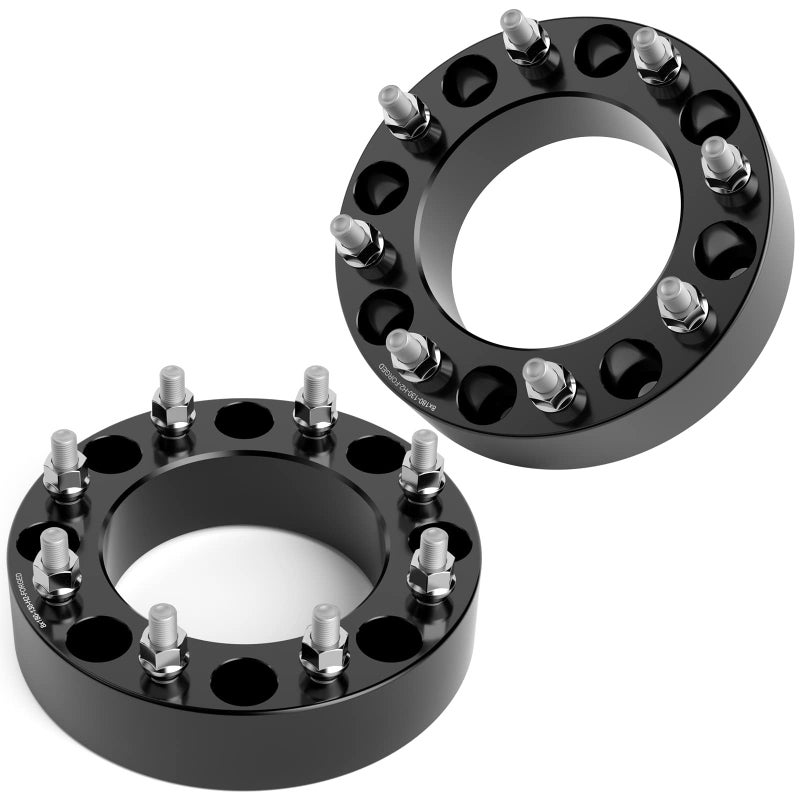 KSP PERFORMANCE KSP 2 inch 8x180 Wheel Spacers for 2011-2024 Chevy Silverado 2500 2500HD 3500HD GMC Sierra 2500HD 3500HD, 50.8mm 8x180 to 8x180 Forged Lug Centric Wheel Adapters 130mm Center Bore with M14x1.5 Studs - Image 1