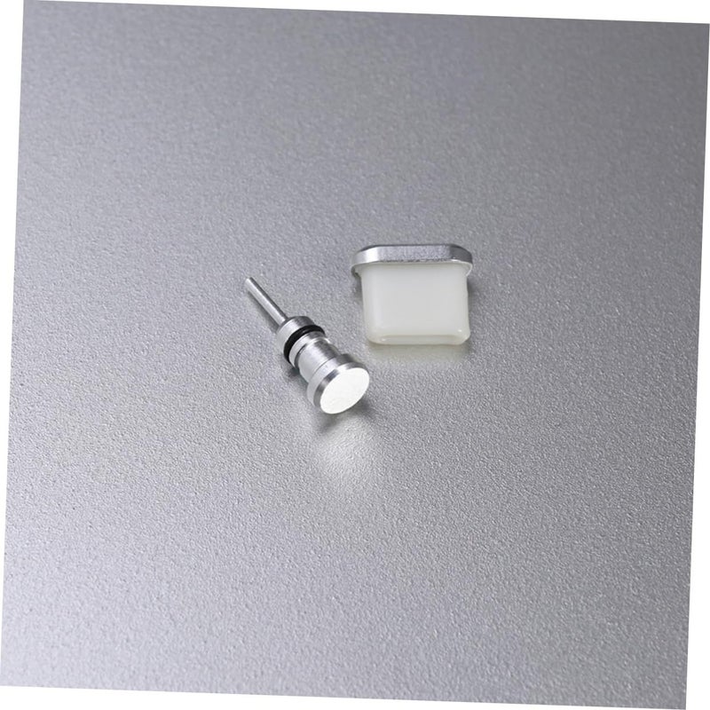 3.5mm Earphone Jack Type C USB Port Plugs For Universal Fit Silver - Image 4