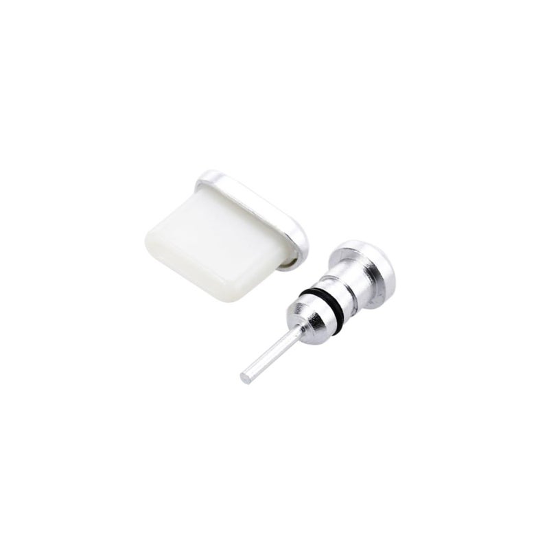 3.5mm Earphone Jack Type C USB Port Plugs For Universal Fit Silver - Image 2