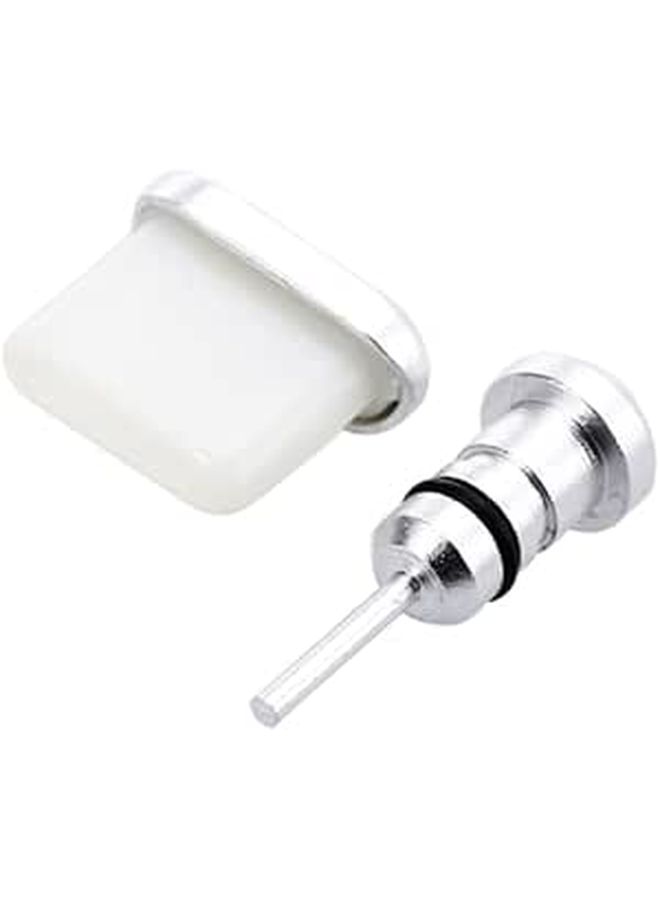 3.5mm Earphone Jack Type C USB Port Plugs For Universal Fit Silver - Image 1
