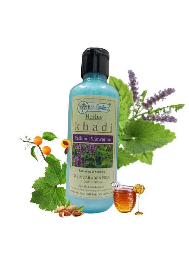 KHADI RISHIKESH Pachouli Shower Gel/Body Wash/For Remove Dead Skin Cell,Reducing Blemishes Wrinkles,Heal Damaged Skin,Iimprove Skin Tone,Moisturizing Refeshing-For Unisex,Sls & Paraben Free-210Ml - Image 1