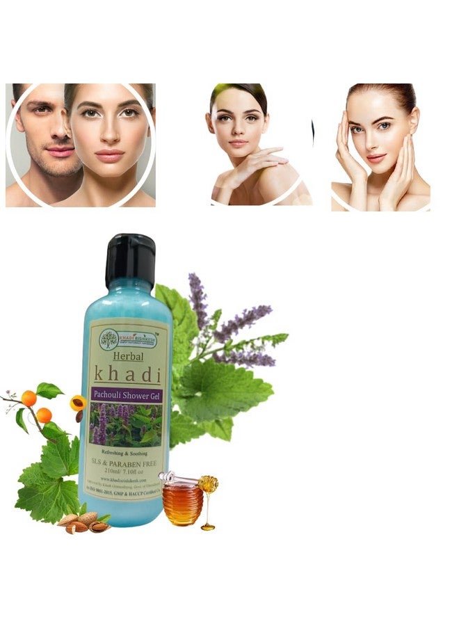 KHADI RISHIKESH Pachouli Shower Gel/Body Wash/For Remove Dead Skin Cell,Reducing Blemishes Wrinkles,Heal Damaged Skin,Iimprove Skin Tone,Moisturizing Refeshing-For Unisex,Sls & Paraben Free-210Ml - Image 3