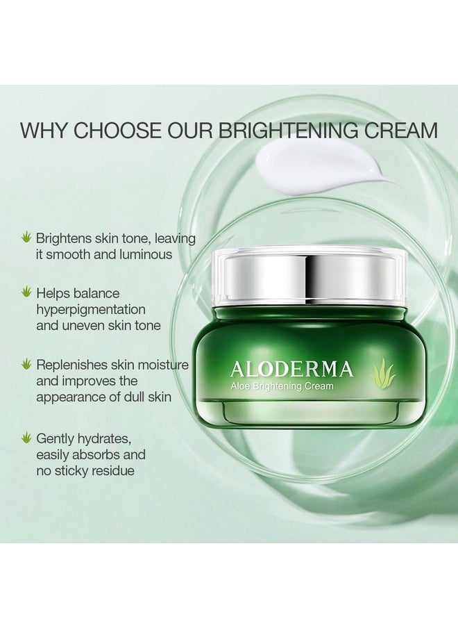 Aloderma Aloderma Brightening Facial Cream - Made with 69% Organic Aloe Vera - Natural Skin Brightening Squalane & Niacinamide for Flawless Complexion, 1.7oz  - Image 2