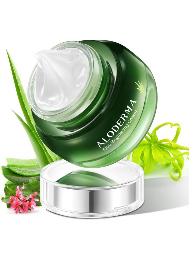 Aloderma Aloderma Brightening Facial Cream - Made with 69% Organic Aloe Vera - Natural Skin Brightening Squalane & Niacinamide for Flawless Complexion, 1.7oz  - Image 1