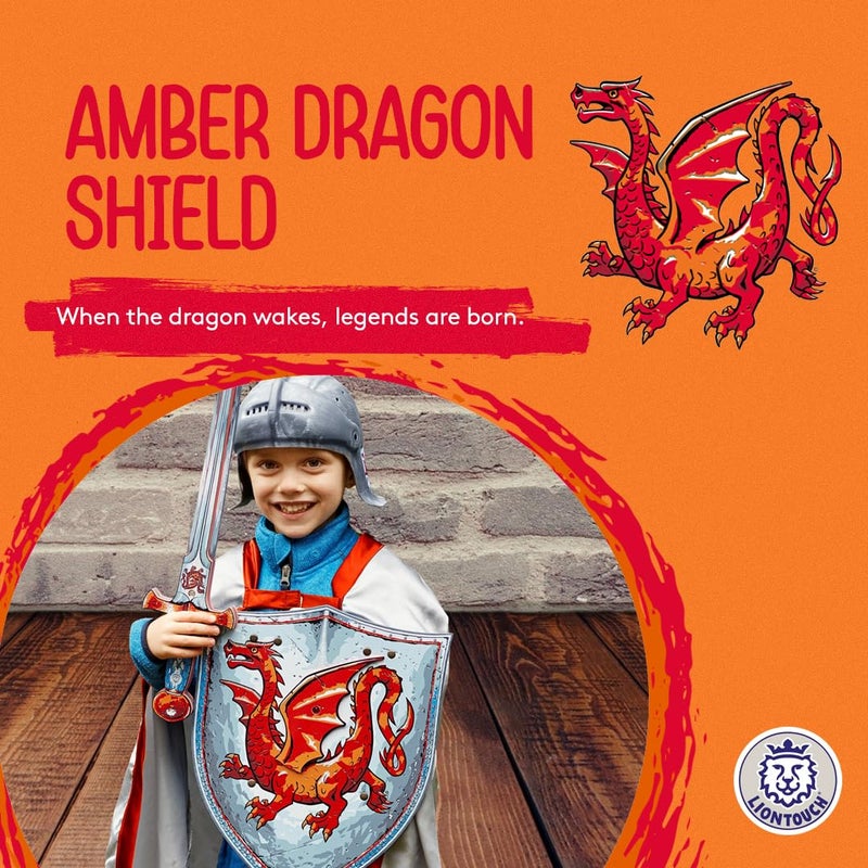 Liontouch Amber Dragon Knight Shield  Medieval Pretend Play Foam Toy for Children Ready for Adventures in The Kingdom  Safe Weapons  Battle Armor for Kids Dress Up Roleplay  Royal Costumes - Image 3