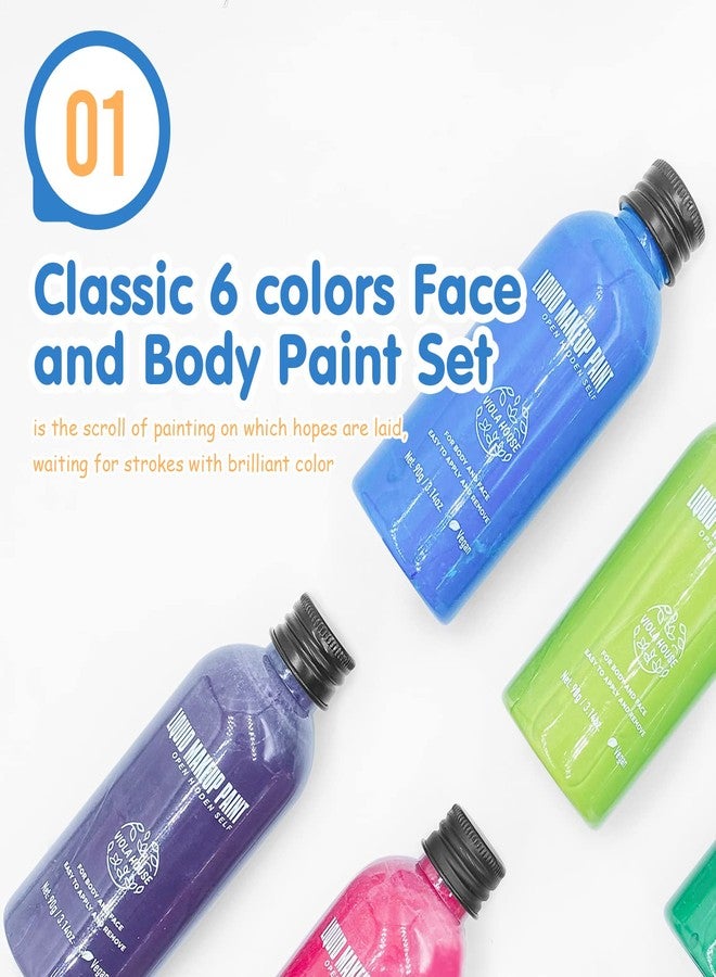 VIOLA HOUSE Face & Body Paint, Liquid Makeup, Water-Based Washable Face Paint for Halloween, Special Effects & Cosplay - with Brush, 90g/3.14oz (Blue) - Image 3
