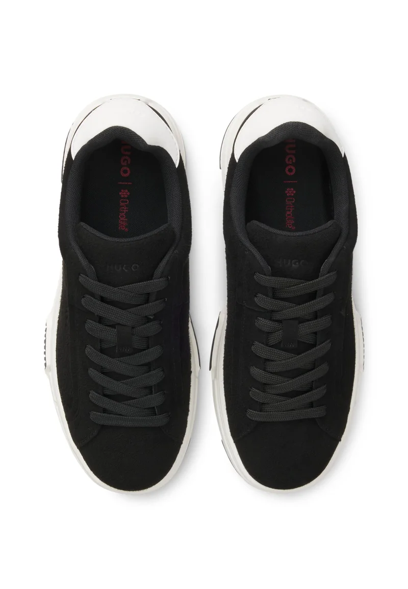 HUGO grey Low-top sneakers in faux suede for Men | Best Price UAE