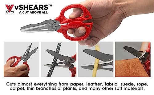 VAMPLIERS 6.3" Compact Heavy Duty Electrician Scissors. Made in Japan. 4-in-1 Multipurpose Blades. - Image 2