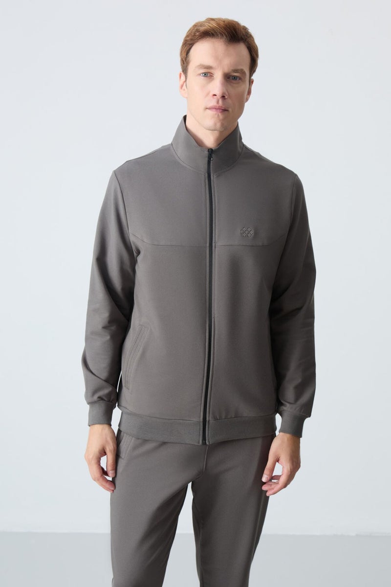 Tommy Life Dark Grey Cotton Thick Soft Texture Comfort Fit Basic Men's Tracksuit - 85260  - Image 2