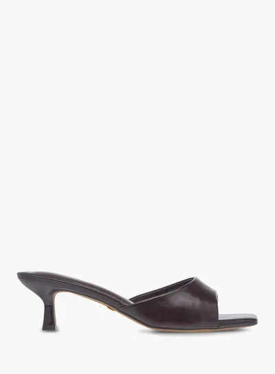 Celeste Womens Solid Slip-On Sandals With Kitten Heels