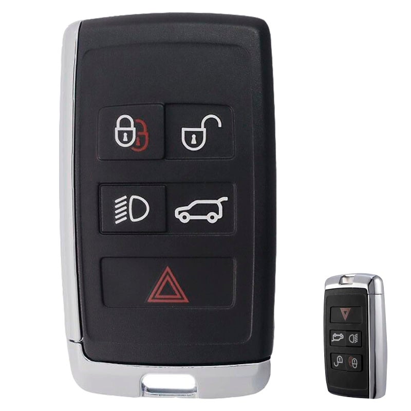 Vailikey Vailikey 5-Button Key Fob Case for Land Rover Range Rover Discovery Sport Evoque Velar L405 Jaguar XF XJ Car Key Shell Cover with Blade - Image 1
