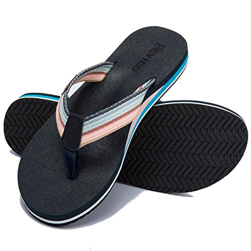 Pevino Women's Orthotic Flip Flops with Soft Waterproof Platform and Anti-Slip Sole,Casual Thong Sandals for Women,Comfortable Beach Sandals with Arch Support for Girl Ladies Navy Blue Size 7 - Image 5