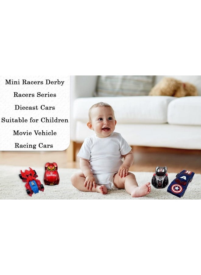 Sky Tech Sky Tech® Mini Metal Car for Kids, Avenger Car Pack of 4 Mini Racers Series Diecast Cars Suitable for Children, Movie Vehicle Racing Cars for Competition and Story Play - Multicolor  - Image 3