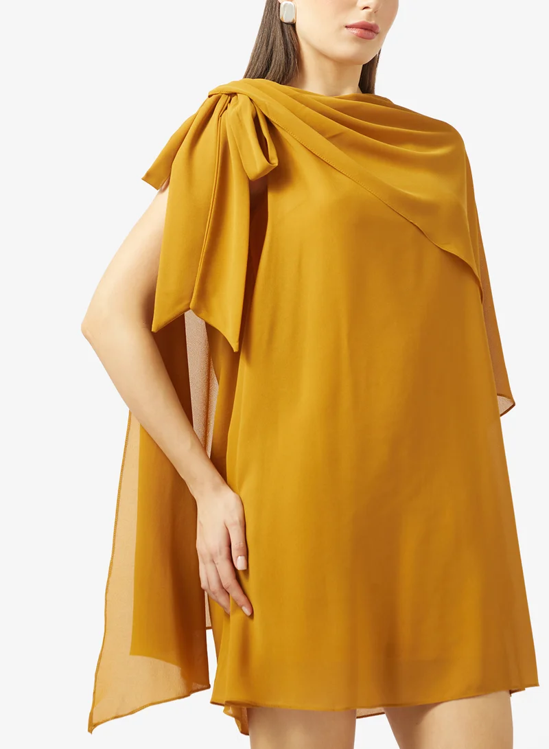 Tfnc  One Shoulder Cape Top Mini Dress for Women | Best Price UAE