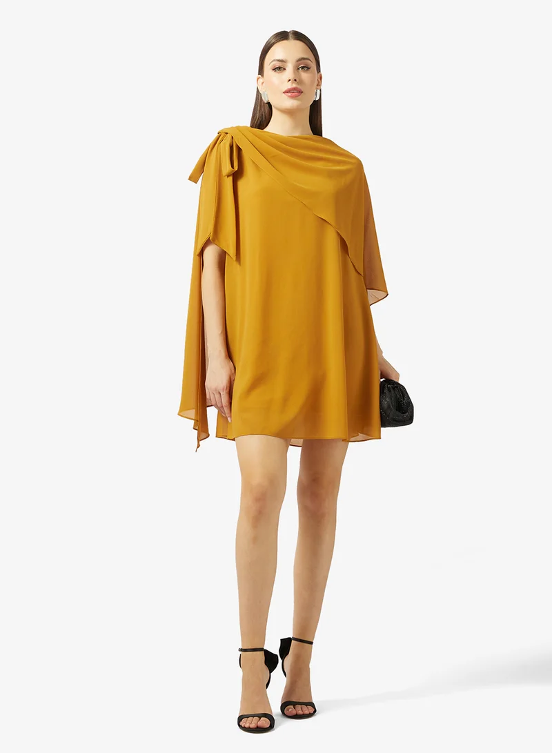 Tfnc  One Shoulder Cape Top Mini Dress for Women | Best Price UAE