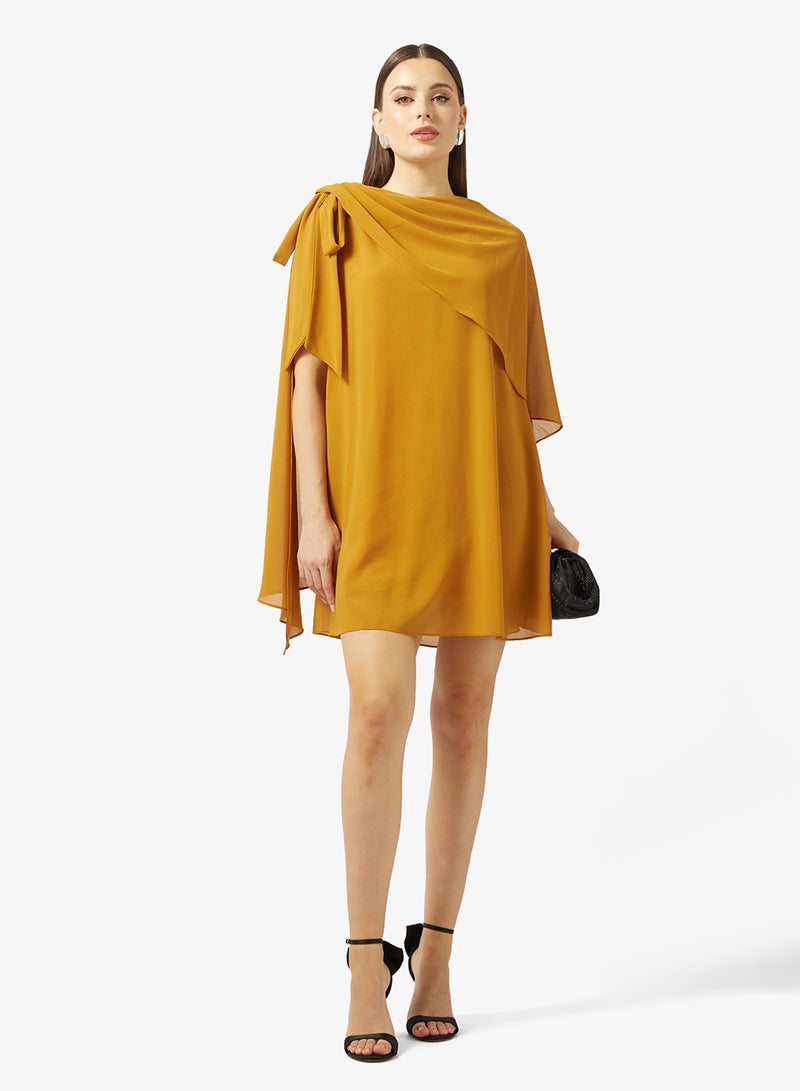 TFNC One Shoulder Cape Top Mini Dress - Image 4