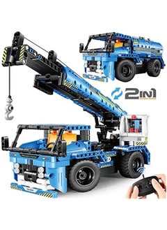 Generic Remote Control Building Toys for 7-9 Year Old Boys, 2-in-1 Technic Vehicle Building Kits for Kids 8-12, Construction Erector Set Crane Truck Build Model for Boys Girls  - Image 1