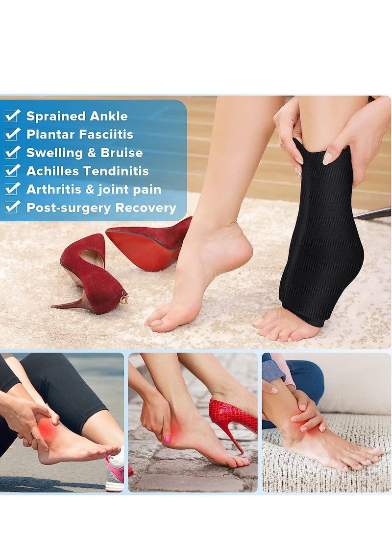Ankle Ice Pack Wrap Flexible for Injuries Reusable Gel - Image 2