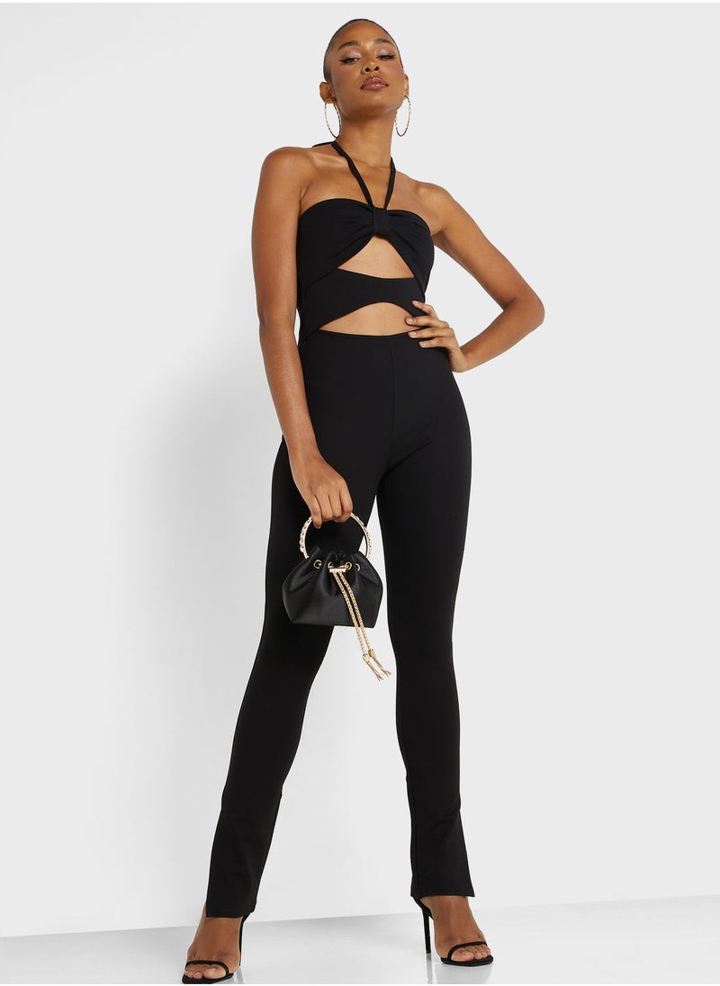 4th & Reckless - Cut Out Knot Detail Jumpsuit - Image 1