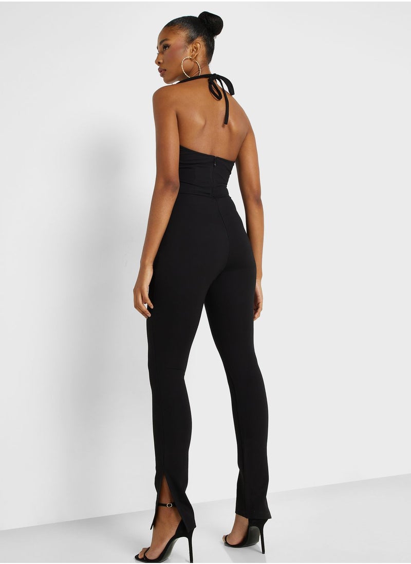 4th & Reckless - Cut Out Knot Detail Jumpsuit - Image 1