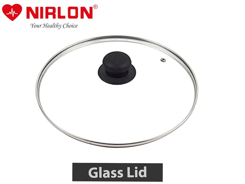 Nirlon أدوات مطبخ غير لاصقة من الألمنيوم من نيرلون لمجموعة أواني الطهي والمقالي - مجموعة من 4 قطع مع مقبض مقاوم للحرارة [طواية مسطحة 26 سم | مقلاة مخروطية 24 سم | قدر 24 سم | غطاء زجاجي] - Image 3