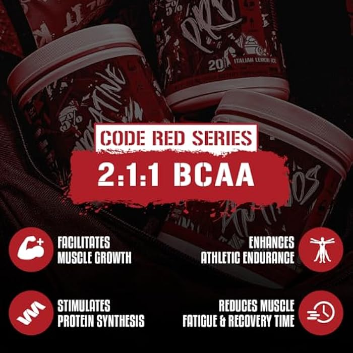 5% Nutrition Code Red Aminos BCAA & EAA Post Workout Recovery Powder | Full Spectrum Essential Amino Acid Complex for Men & Women (Southern Sweet Tea) - Image 3