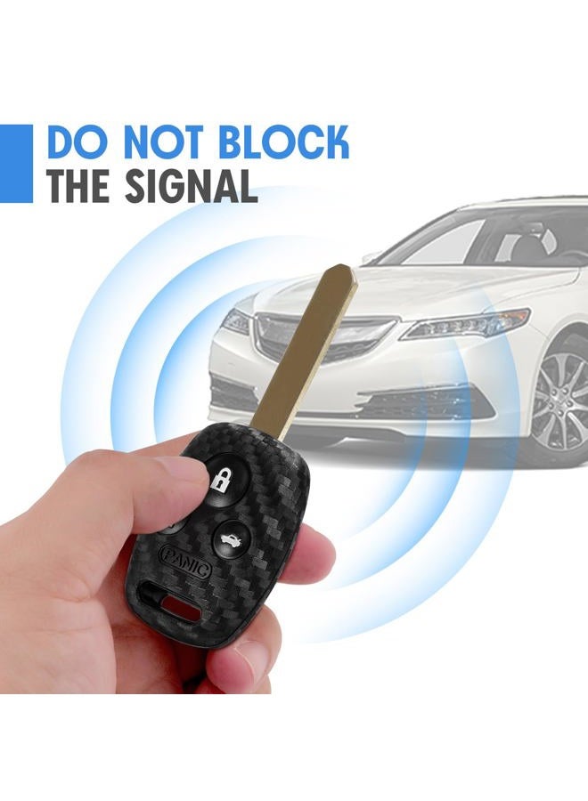Worcas Key Fob Case Carbon Fiber Pattern Silicone Cover Compatible with Honda Accord Civic CR-V CR-Z CROSSTOUR FIT Insight Odyssey Pilot Ridgeline 3 4 Button Keyless Entry Remote - Image 5