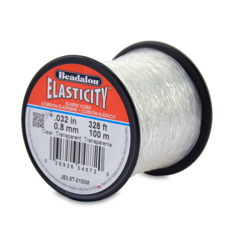 Beadalon Elasticity Stretch Cord, 0.8 mm, Clear, 100 m - Image 1